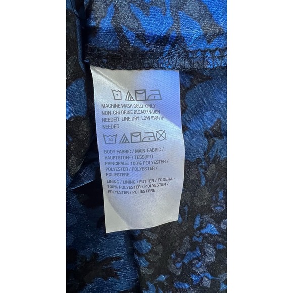 Susan Graver Occasions Reg Printed Woven Jacquard Wrap Dress NWOT BLue Size M - Picture 7 of 8